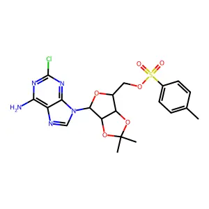 [4-(6-amino-2-chloropurin-9-yl)-2,2-dimethyl-3a,4,6,6a-tetrahydrofuro[3,4-d][1,3]dioxol-6-yl]methyl 4-methylbenzenesulfonate structure