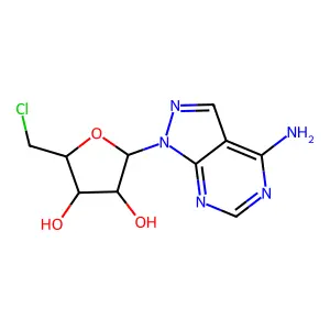 2-(4-Aminopyrazolo[3,4-d]pyrimidin-1-yl)-5-(chloromethyl)oxolane-3,4-diol structure