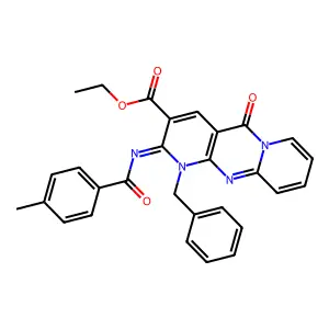 (Z)-ethyl 1-benzyl-2-((4-methylbenzoyl)imino)-5-oxo-2,5-dihydro-1H-dipyrido[1,2-a:2',3'-d]pyrimidine-3-carboxylate structure