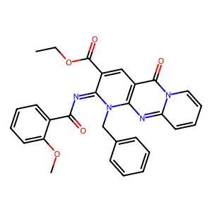 (Z)-ethyl 1-benzyl-2-((2-methoxybenzoyl)imino)-5-oxo-2,5-dihydro-1H-dipyrido[1,2-a:2',3'-d]pyrimidine-3-carboxylate structure