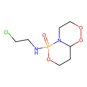 N-(2-chloroethyl)-6-oxo-4,8,9,9a-tetrahydro-3H-[1,2,4]dioxazino[4,3-c][1,3,2]oxazaphosphinin-6-amine structure