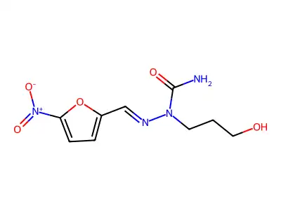 1-(3-Hydroxypropyl)-1-[(5-nitrofuran-2-yl)methylideneamino]urea structure