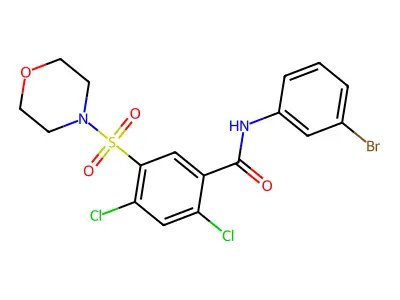 N-(3-bromophenyl)-2,4-dichloro-5-morpholin-4-ylsulfonylbenzamide structure