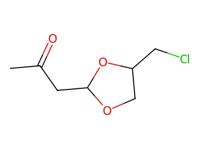2-Propanone, 1-(4-(chloromethyl)-1,3-dioxolan-2-yl)- structure