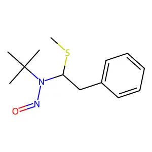 N-(1,1-Dimethylethyl)-alpha-(methylthio)-N-nitrosobenzeneethanamine structure