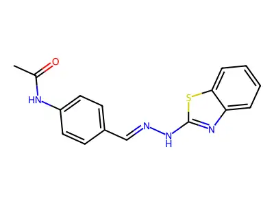 N-[4-[(1,3-benzothiazol-2-ylhydrazinylidene)methyl]phenyl]acetamide structure