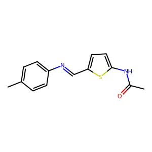 N-[5-[(4-methylphenyl)iminomethyl]thiophen-2-yl]acetamide structure