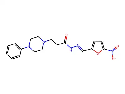 N-[(5-nitrofuran-2-yl)methylideneamino]-3-(4-phenylpiperazin-1-yl)propanamide structure