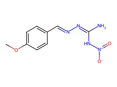 (Z)-2-(4-methoxybenzylidene)-N-nitrohydrazinecarboximidamide structure