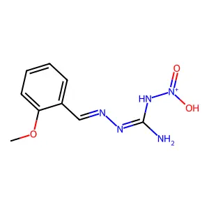 Hydroxy-[[N-[(2-methoxyphenyl)methylideneamino]carbamimidoyl]amino]-oxo-azanium structure