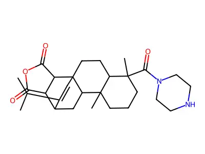 17-Noratis-15-ene-13,14-dicarboxylic acid, 16-(1-methylethyl)-18-oxo-18-(1-piperazinyl)-, cyclic anhydride, (4-alpha,8-alpha,12-alpha,13R,14R)- structure