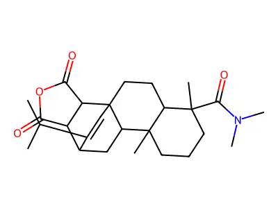 17-Noratis-15-ene-13,14-dicarboxylic acid, 18-(dimethylamino)-16-(1-methylethyl)-18-oxo-, cyclic anhydride, (4-alpha,8-alpha,12-alpha,13R,14R)- structure