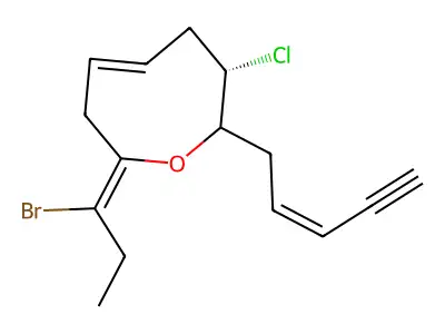 8-(1-Bromopropylidene)-3-chloro-2-pent-2-en-4-ynyl-2,3,4,7-tetrahydrooxocine structure