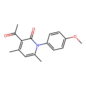 3-acetyl-1-(4-methoxyphenyl)-4,6-dimethylpyridin-2(1H)-one structure