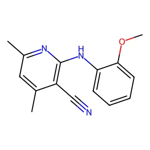 2-(2-Methoxyanilino)-4,6-dimethylpyridine-3-carbonitrile structure