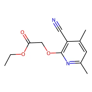 Ethyl 2-((3-cyano-4,6-dimethyl-2-pyridinyl)oxy)acetate structure