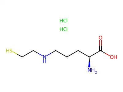 DL-Ornithine, N(sup 5)-(2-mercaptoethyl)-, hydrochloride, hydrate (2:4:1) structure