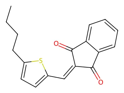 2-[(5-Butylthiophen-2-yl)methylidene]indene-1,3-dione structure
