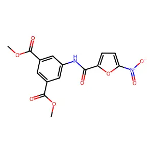 Dimethyl 5-[(5-nitrofuran-2-carbonyl)amino]benzene-1,3-dicarboxylate structure