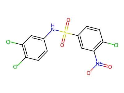 Benzenesulfonamide, 4-chloro-N-(3,4-dichlorophenyl)-3-nitro- structure