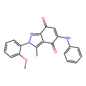 5-Anilino-2-(2-methoxyphenyl)-3-methyl-2H-indazole-4,7-dione structure