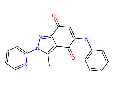 5-Anilino-3-methyl-2-(pyridin-2-yl)-2H-indazole-4,7-dione structure
