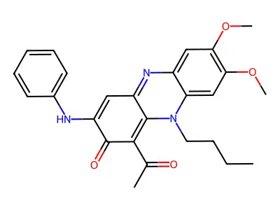 1-Acetyl-3-anilino-10-butyl-7,8-dimethoxyphenazin-2(10H)-one structure