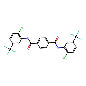 N,N'-bis[2-chloro-5-(trifluoromethyl)phenyl]benzene-1,4-dicarboxamide structure