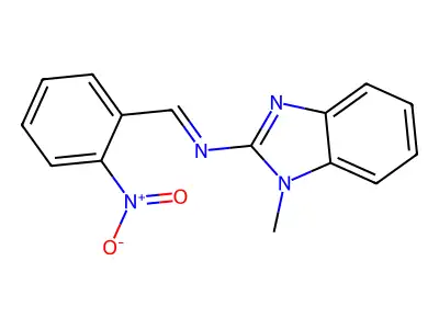 N-(1-methylbenzimidazol-2-yl)-1-(2-nitrophenyl)methanimine structure