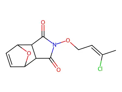 2-[(Z)-3-Chlorobut-2-enoxy]-3a,4,7,7a-tetrahydro-4,7-epoxyisoindole-1,3-dione structure