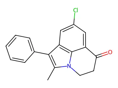 6H-Pyrrolo(3,2,1-ij)quinolin-6-one, 4,5-dihydro-8-chloro-2-methyl-1-phenyl- structure