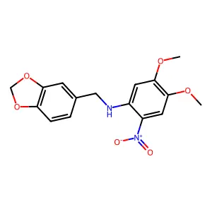 1,3-Benzodioxole-5-methanamine, N-(4,5-dimethoxy-2-nitrophenyl)- structure