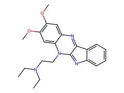 5H-Indolo(2,3-b)quinoxaline-5-ethanamine, N,N-diethyl-2,3-dimethoxy-, hydrate structure