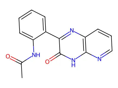 N-[2-(3-oxo-4H-pyrido[2,3-b]pyrazin-2-yl)phenyl]acetamide structure