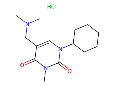 Uracil, 1-cyclohexyl-5-((dimethylamino)methyl)-3-methyl-, monohydrochloride structure
