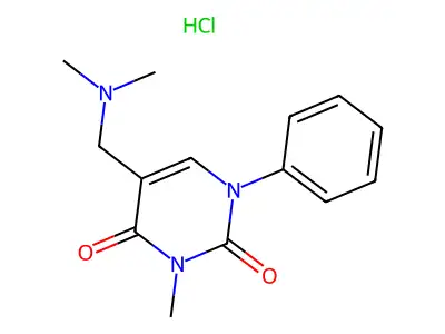 Uracil, 5-((dimethylamino)methyl)-3-methyl-1-phenyl-, monohydrochloride structure