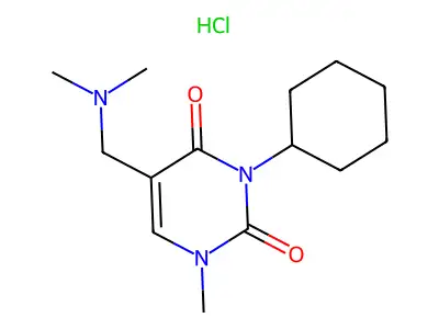 Uracil, 3-cyclohexyl-5-((dimethylamino)methyl)-1-methyl-, monohydrochloride structure