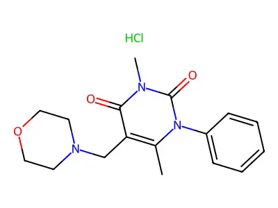 Uracil, 3,6-dimethyl-5-(morpholinomethyl)-1-phenyl-, monohydrochloride structure