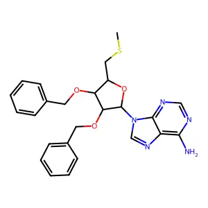 9-[5-(Methylsulfanylmethyl)-3,4-bis(phenylmethoxy)oxolan-2-yl]purin-6-amine structure