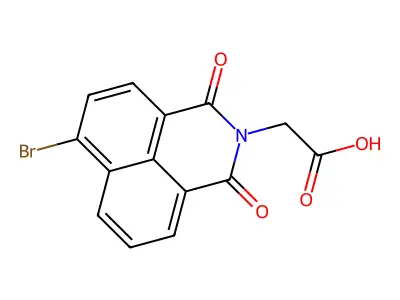 (6-bromo-1,3-dioxo-1H-benzo[de]isoquinolin-2(3H)-yl)acetic acid structure