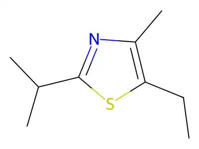 Thiazole, 5-ethyl-4-methyl-2-(1-methylethyl)- structure