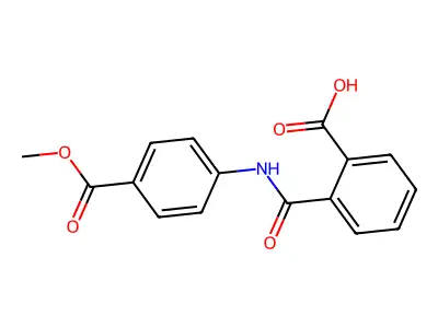 2-[[[4-(Methoxycarbonyl)phenyl]amino]carbonyl]benzoic acid structure