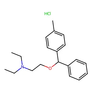 Ethylamine, N,N-diethyl-2-(phenyl-(p-tolyl)methoxy)-, hydrochloride structure