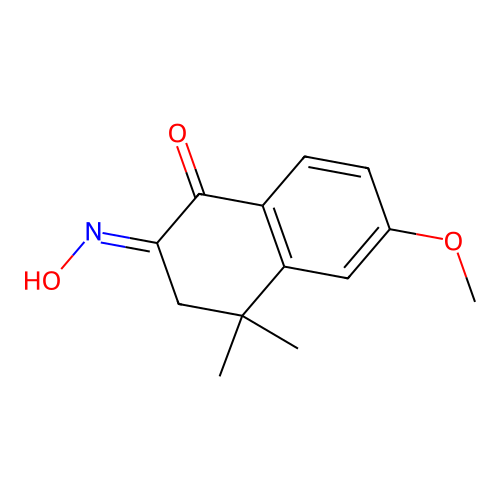 (2E)-2-hydroxyimino-6-methoxy-4,4-dimethyl-3H-naphthalen-1-one structure