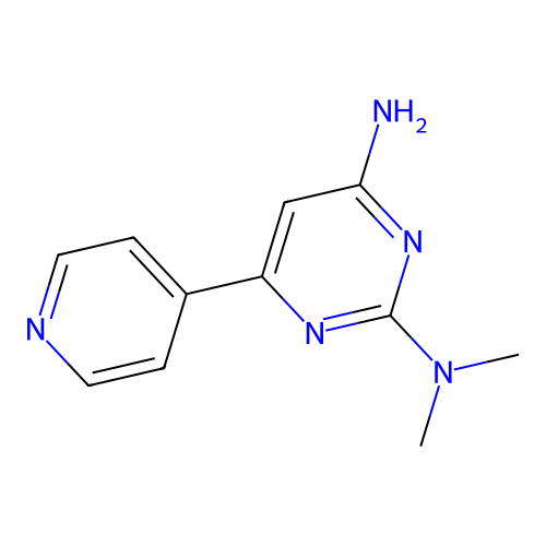 2-N,2-N-dimethyl-6-pyridin-4-ylpyrimidine-2,4-diamine structure