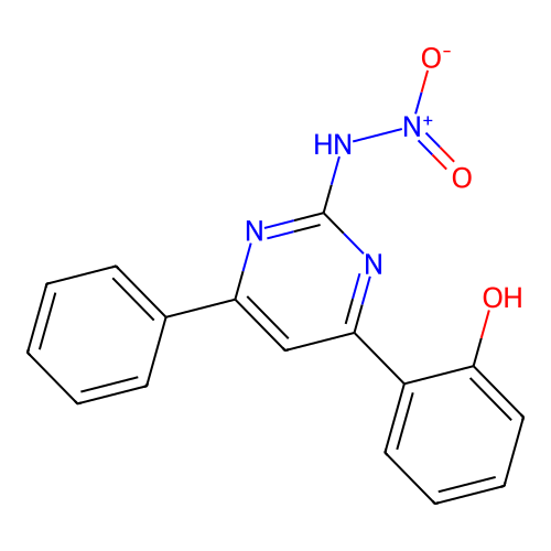 N-[4-(2-hydroxyphenyl)-6-phenylpyrimidin-2-yl]nitramide structure