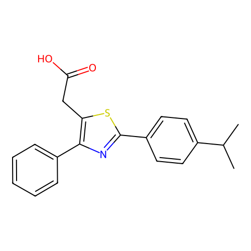 2-{2-[4-(Methylethyl)phenyl]-4-phenyl-1,3-thiazol-5-yl}acetic acid structure