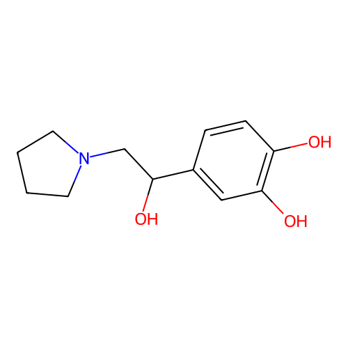 4-(1-Hydroxy-2-pyrrolidin-1-ylethyl)benzene-1,2-diol structure