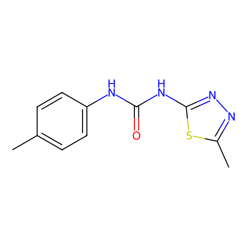 1-(4-methylphenyl)-3-[(2Z)-5-methyl-1,3,4-thiadiazol-2(3H)-ylidene]urea structure