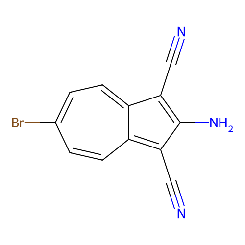 1,3-Azulenedicarbonitrile, 2-amino-6-bromo- structure